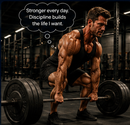 Strong athletic man performing a barbell deadlift, representing strength and performance